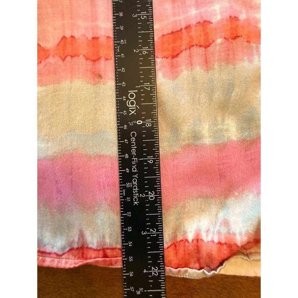 Rails Maui Coral Waves Shirt Womens Medium Pink Rayon Viscose Tie Dye Stripe - Picture 7 of 7
